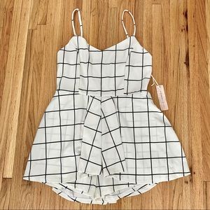 Front Detail Short Faux Dress Romper